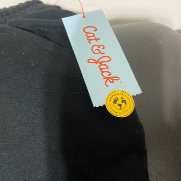 Cat & Jack Black Sweatpants with Drawstring - Picture 3 of 5